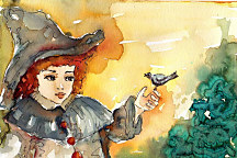 Obraz Dievčatko s vtáčikom